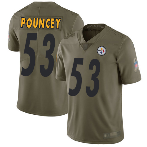 Men Pittsburgh Steelers Football #53 Limited Olive Maurkice Pouncey 2017 Salute to Service Nike NFL Jersey